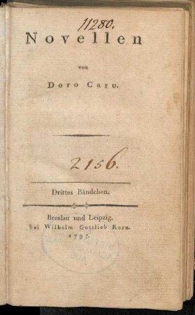 Bändchen 3: Novellen. Drittes Bändchen