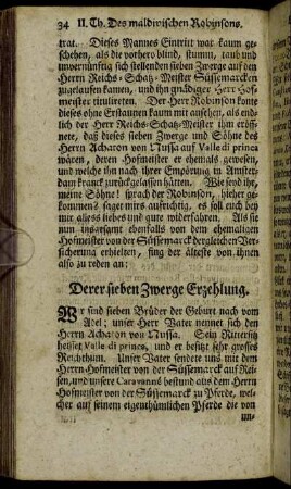 Derer sieben Zwerge Erzehlung.