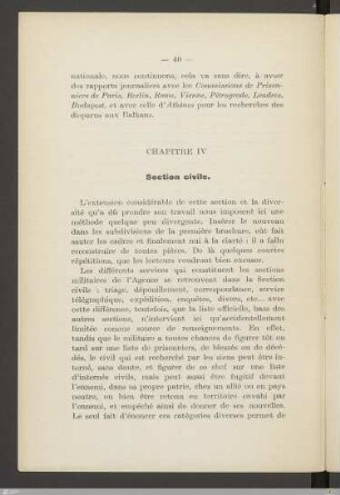 Chapitre IV - Section civile