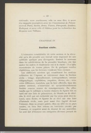 Chapitre IV - Section civile