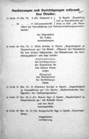 Anmerkung: Aenderungen und Berichtigungen während des Drucks