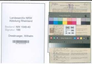Entnazifizierung Wilhelm Dreskrueger , geb. 21.06.1899 (Angestellter)