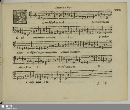 XIX. Clemens non Papa, Jacobus: Fac mecum signum