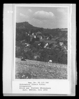 Thürmsdorf, Ortsansicht, Blick zum Kleinen Bärenstein