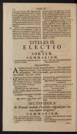 Titulus IX. Electio per Sortem