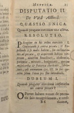 Disputatio II. De Vita Activa.