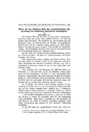 Wann ist das biblische Bild der unterrichtlichen Behandlung der biblischen Geschichte einzufügen?