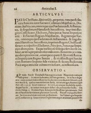 Articulus I. Observatio 1. - 7.