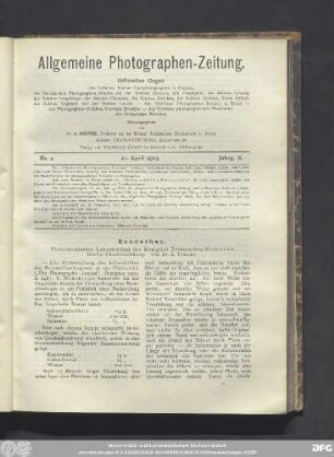 Nr. 2. 10. April 1903. Jahrg. X.