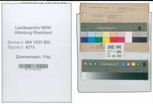 Entnazifizierung Fritz Zimmermann , geb. 10.09.1911 (Postsekretaer)