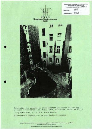 Referat: Erfahrungsbericht Ökologische               Stadterneuerung Kreuzberg