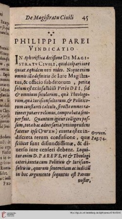Philippi Parei Vindicatio