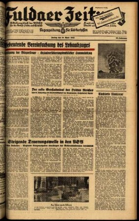 Ausgabe vom Freitag, den 24. April 1942.