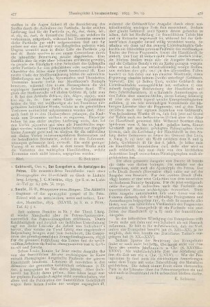 477-478 [Rezension] Swete, H. B., Euaggelion kata Petros. The Akhmîm fragment of the apocryphal gospel of St. Peter
