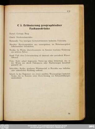 C 2. Erläuterung geographischer Fachausdrücke