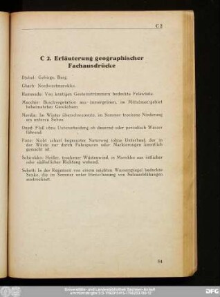 C 2. Erläuterung geographischer Fachausdrücke