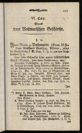115-126, VI. Cap. Etwas vom Vollmarischen Geschlecht.