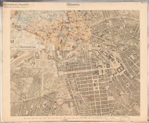 Hochbahn, Berlin Schinkelwettbewerb 1884: Lageplan 1:6250, Übersichtskarte 1:15200