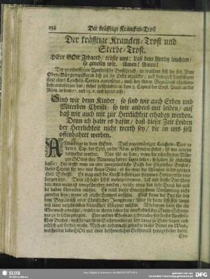 Der kräfftige Krancken-Trost und Sterbe-Trost