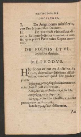 De Poenis Et Ultionibus divinis. Methodus.