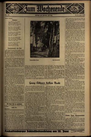Zweite Ausgabe vom Samstag, den 20. Juni 1936.