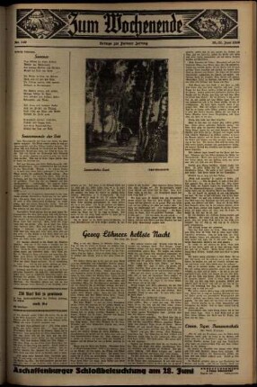 Zweite Ausgabe vom Samstag, den 20. Juni 1936.
