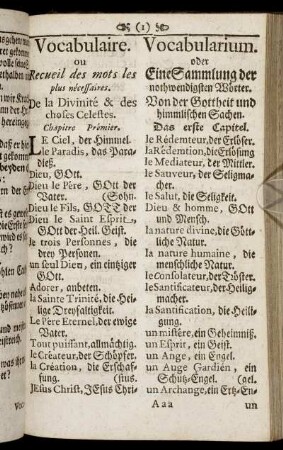 Chapitre Prémier. / Das erste Capitel. - Chapitre vint-sétième. / Das sieben und zwanzigste Capitel.