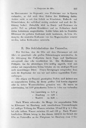 II. Die Schlickabsätze der Unterelbe.