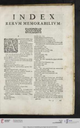 Index rervm memorabilivm