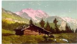 Hochgebirgslandschaft mit Hütte (Wengen)