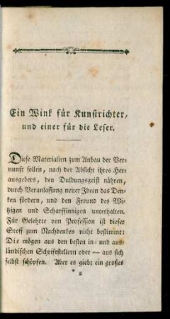 Ein Wink für Kunstrichter, und einer für die Leser