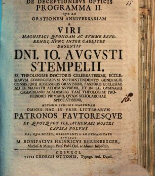 De deceptionibus opticis programma, Progr. II