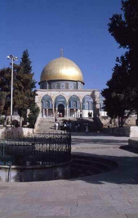 Felsendom von der Moschee aus gesehen [Jerusalem, Israel-Exkursion]
