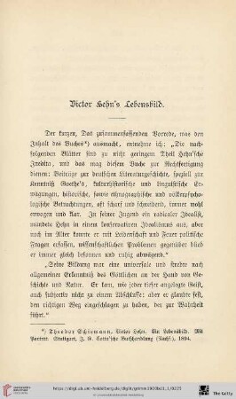 Victor Hehn's Lebensbild