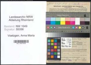 Entnazifizierung Anna Maria Voelzgen , geb. 13.06.1911 (Lehrerin)