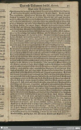 [Das erste Testament des sel. Autoris]