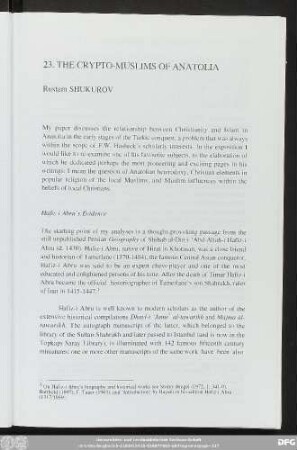 23. The Crypto-Muslims Of Anatolia Rustam Shukurov