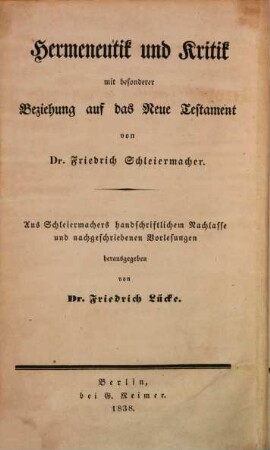 Friedrich Schleiermacher's literarischer Nachlaß. 2