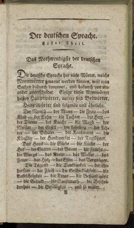 Das Nothwendigste der deutschen Sprache