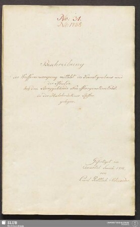 Beschreibung der Wasserversorgung mittelst des Kunstgrabens und der Mulde, bey den Berggebäude Neu Morgenstern Erbst. in der Halsbrückner Refier gelegen - 18.6132 4.