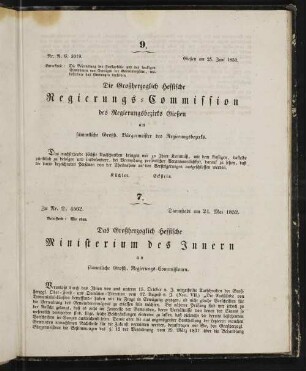 Amtsblatt der Großherzoglich-Hessischen Regierungs-Commission des Regierungsbezirks Gießen
