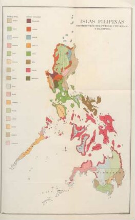 Islas Filipinas. Distribución del pueblo civilizado y el infiel