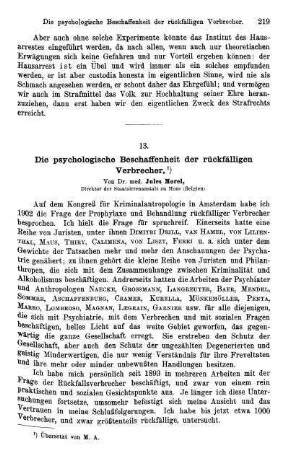 219-231, Die psychologische Beschaffenheit der rückfälligen Verbrecher