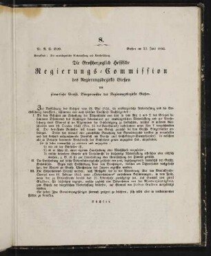 Amtsblatt der Großherzoglich-Hessischen Regierungs-Commission des Regierungsbezirks Gießen