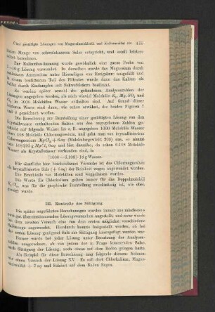 III. Kontrolle der Sättigung