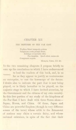 Chapter XII. The destinies of the Far East