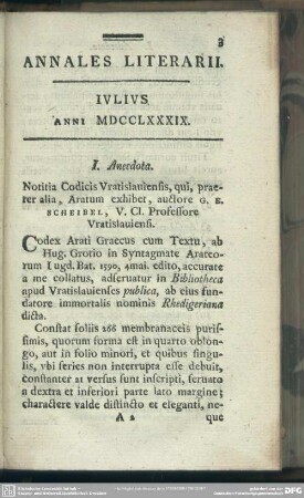 Iulius Anni MDCCLXXXIX