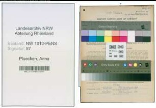 Entnazifizierung Anna Pluecken , geb. 23.08.1904 ()