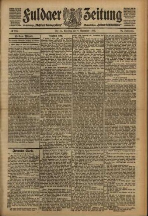 Erste Ausgabe vom Samstag, den 06. November 1909.