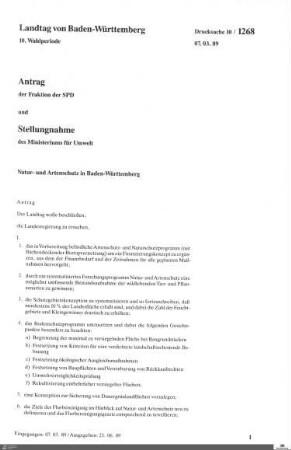 Antrag der SPD: Natur- und Artenschutz